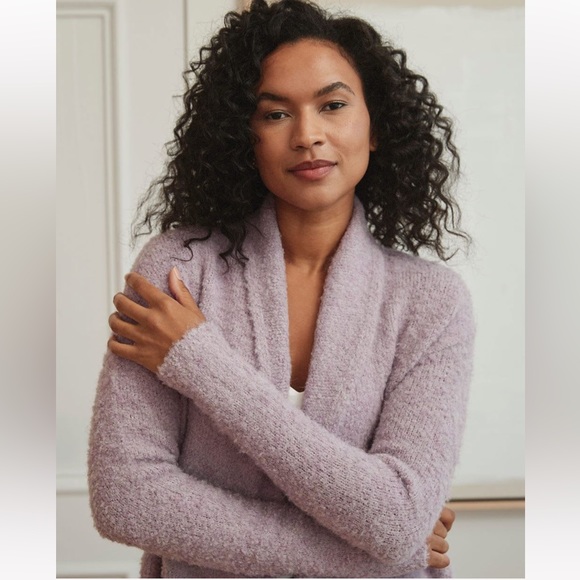 Fuzzy knit long cardigan. - Picture 3 of 3